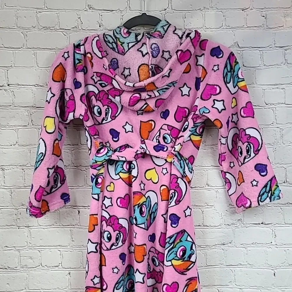 🚨 FLAW - My Little Pony Pink Plush Bath Robe Girls Fuzzy Bathrobe Fabric Piece